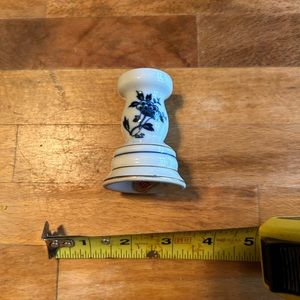 Hand painted Blue Floral Candle Stick